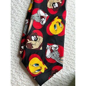Looney Tunes Mens Polyester Novelty Tie Featuring Tweety Bugs Bunny Taz Teacher